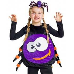 IKALI Gilet daraignée pour enfants - Déguisement dHalloween effrayant - Jeu de rôle avec coiffe daraignée