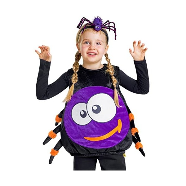 IKALI Gilet daraignée pour enfants - Déguisement dHalloween effrayant - Jeu de rôle avec coiffe daraignée