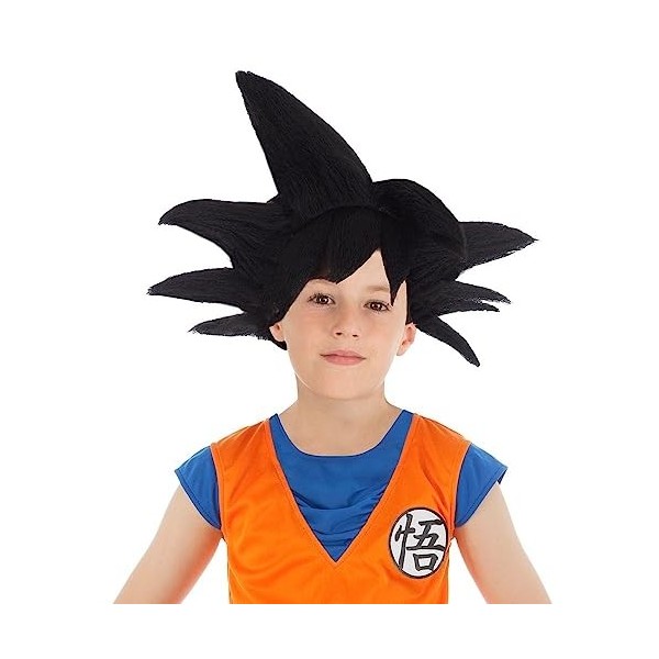 Perruque noire Goku Saiyan Dragon ball Z enfant - Noir - Taille Unique