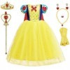 BanKids Robes de princesse pour filles, costume de Blanche-Neige, pour fête danniversaire, Halloween, déguisement de 3 à 10 