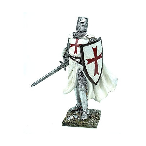 Golden Future Chevalier de templier allemand avec épée et bouclier, Blanc/rouge.
