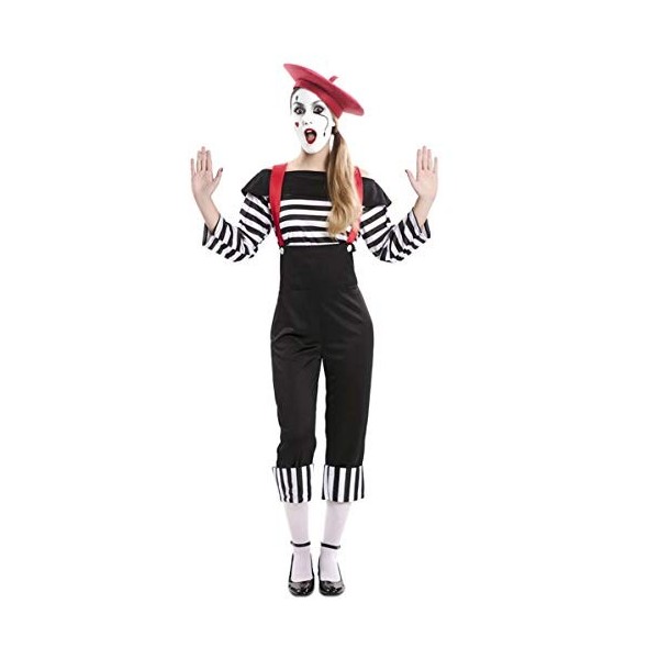 EUROCARNAVALES Déguisement mime pantalon femme - Noir - M/L 42 