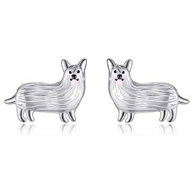 ONEFINITY Corgi Boucles doreilles en argent sterling 925 pour fille, Argent sterling