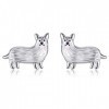 ONEFINITY Corgi Boucles doreilles en argent sterling 925 pour fille, Argent sterling