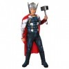 Rubies Costume Thor Deluxe pour enfants, Jumpsuit avec poitrine rembourrée et couvre-bottes, masque officiel Marvel pour carn