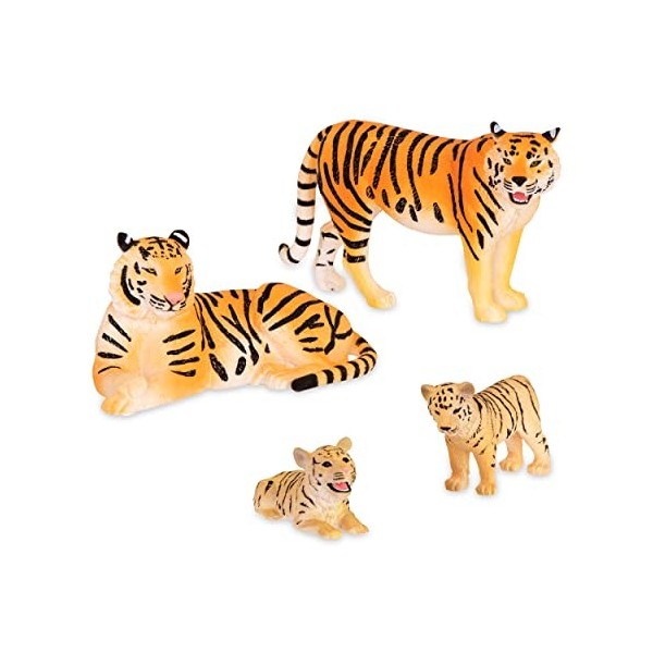 Terra par Battat - Jouet Tigre - Figurine Tigre - Famille Tigre - Animaux Sauvages - Animaux de la Jungle - Famille Tigre