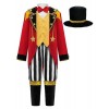 ReliBeauty Déguisement Monsieur Loyal Enfant Costume Cirque Ringmaster Garçon et Fille,110