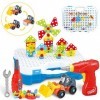 Mosaique Enfant Puzzle 3D, Construction STEM de Jouets en mosaïque pour 3 4 5 Enfants, Jouet de Construction perceuse Boîte à