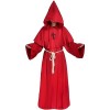 FORMIZON Moine Friar Robe Prêtre, Costume de Prêtre, Robe de Moine pour Halloween, Prêtre Moine Costume de Capuche, Croix Ren