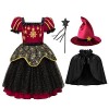 ReliBeauty Costume Sorcière Robe Fille Déguisement Halloween,140