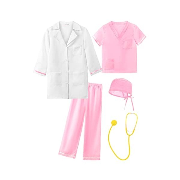 ReliBeauty Déguisement Docteur Enfant Blouse Blanche Docteur Cosplay 3-4ans, 100