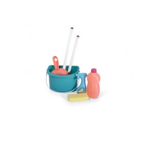 JoyKip Ensemble de nettoyage pour enfants – Jeu de rôle avec balai, pelle à poussière, seau et détergent pour enfants garçons