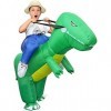 leiruo Dinosaure pour Carnaval Gonflable Halloween Vert Carry Me Costume Drôle Blow Up Costume Cosplay pour Famille Jeu Fête 
