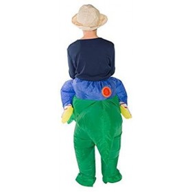 leiruo Dinosaure pour Carnaval Gonflable Halloween Vert Carry Me Costume Drôle Blow Up Costume Cosplay pour Famille Jeu Fête 