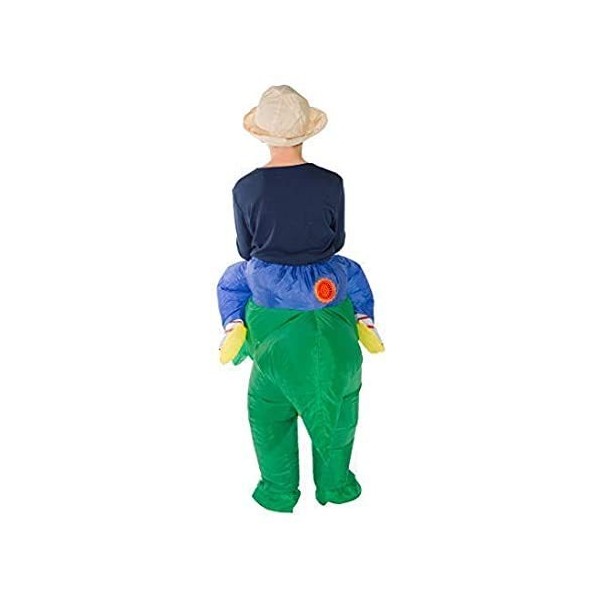 leiruo Dinosaure pour Carnaval Gonflable Halloween Vert Carry Me Costume Drôle Blow Up Costume Cosplay pour Famille Jeu Fête 