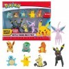 Pokemon Lot de 8 Figurines de Combat, constituées de Charmander, Bulbasaur, Squirtle, Mimikyu, Pikachu, Eevee, Umbreon et Esp