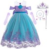 ZaisuiFun Fille Ariel Sirène Princesse Robe Sirène Déguisement Costume Halloween Carnaval Cosplay Enfants Robes, 3-4 Ans