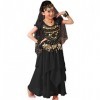 Astage Costume de danse orientale pour fille - Costume de carnaval indien, Noir , L
