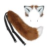 LOVIVER Oreilles et Queue de Loup en Peluche, Lolita Cosplay Coiffe en Ornement Bandeau Jouets Épingle à Cheveux Pince à Chev