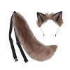 LOVIVER Oreilles et Queue de Loup en Peluche, Lolita Cosplay Coiffe en Ornement Bandeau Jouets Épingle à Cheveux Pince à Chev