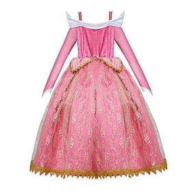 MYRISAM Fille Déguisement d’Aurore La Belle au Bois Dormant Cosplay Costume Princesse Conte de Fée Dégradés Robe Carnaval Hal