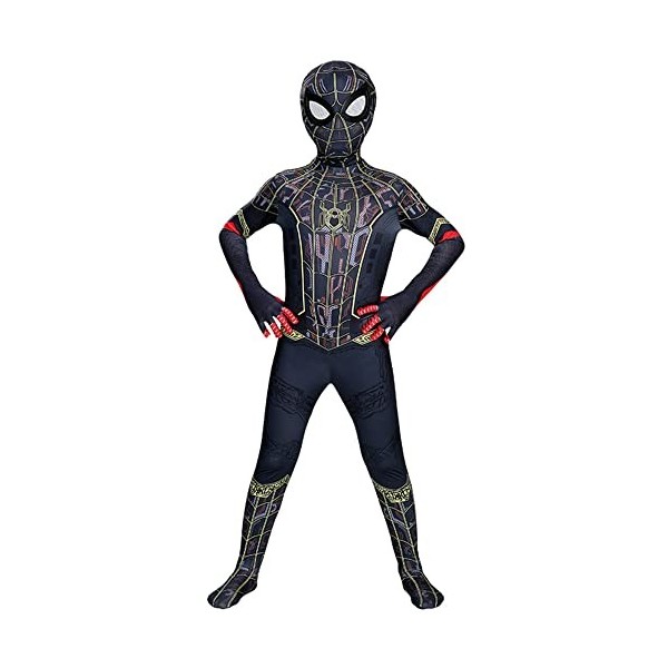 KJHGVBM Costume Spiderman Enfant,Deguisements Complet Spiderman Adulte No Way Home,Costume Spiderman Noir Femme Garcon Super 