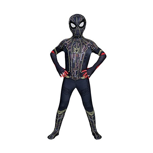 KJHGVBM Costume Spiderman Enfant,Deguisements Complet Spiderman Adulte No Way Home,Costume Spiderman Noir Femme Garcon Super