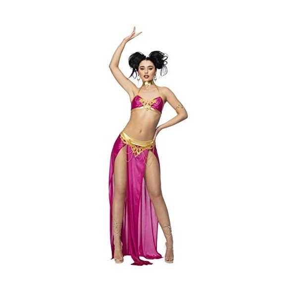 Smiffys 56452S Costume de princesse esclave, pour femme, rose et or, taille S 08-10