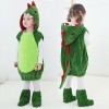 Xumplo Costume dHalloween pour enfant garçon fille dinosaure costume petit enfant animal cosplay vert avec capuche T Rex Pul