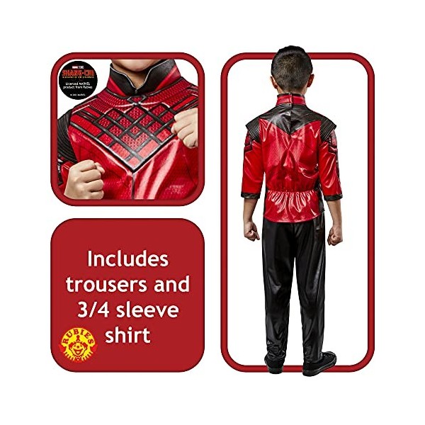 Rubies, Costume Shang-Chi, costume pour enfants, idéal pour Halloween, carnaval et fêtes masquées, comprend un t-shirt et un