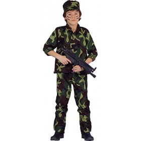 Ciao Militare Costume Bambino Taglia 5-7 Anni , Camouflage, Garçon