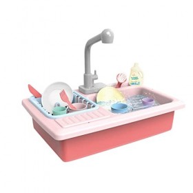 CUTeFiorino Etc. Enfants Jouer/Fonction Simulation de leau de lave-vaisselle Xiancai Toys dans la cuisine etc. Rose, Taille