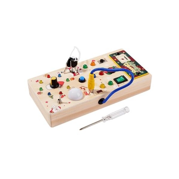 Amagogo Tableau occupé à LED, jouet de commutation de lumières, jeux de cognition, jouets de planche sensorielle dactivité p