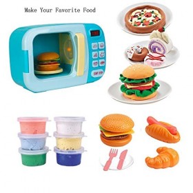 Christoy Super-Life Ensemble de jeu de cuisine à micro-ondes pour enfants avec fausse nourriture – Jouet idéal pour les tout-