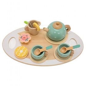 Vikye Service à thé pour Filles Pretend Play Tea Party Set Théière Plats Dessert Simulation Tasse à thé Jouet pour Tout-Petit