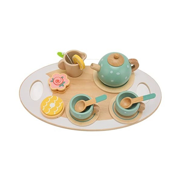 Vikye Service à thé pour Filles Pretend Play Tea Party Set Théière Plats Dessert Simulation Tasse à thé Jouet pour Tout-Petit