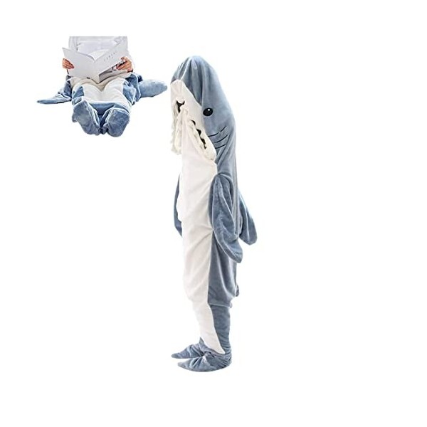 HIFONI Requin Adulte, Couverture Portable Requin Adulte, Sweat à Capuche Requin, Costume Cosplay pour garçons et Filles pour 