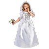 DEGUISE TOI Déguisement mariée Fille avec Voile - Blanc - M 7-9 Ans 120-130 cm 