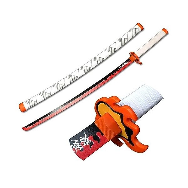 Asenmao 104 Cm Épée De Samouraï en Demon Slayer, Sabre DArmes Ninja pour Enfants Japonais Katana Lame en Bois pour Cosplay, 