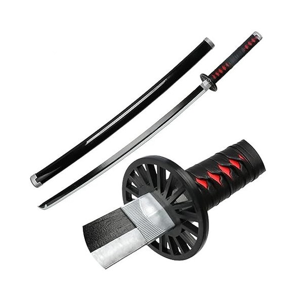 Asenmao 104 Cm Épée De Samouraï en Demon Slayer, Sabre DArmes Ninja pour Enfants Japonais Katana Lame en Bois pour Cosplay, 