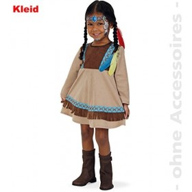 Fritz Fries & Söhne GmbH & Co Costume Enfant Femme Indienne en Plume Bleue Robe Fille Costume Carnaval Festival Indien 98 - 