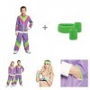 Boland - Kit dentraînement pour enfants, violet-vert, survêtement années 80 et set de 3 bandes à transpirer, Bad Taste, dégu