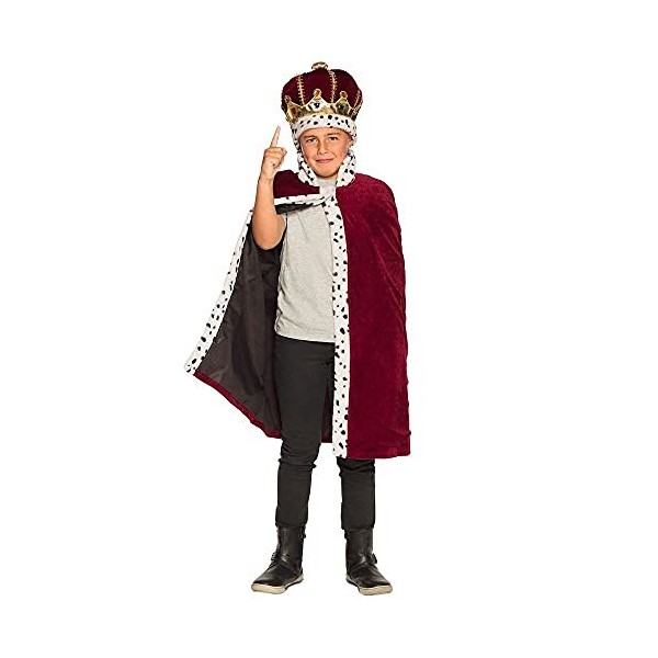 Boland 36104 Costume de majesté pour enfant avec chapeau et manteau royal 90 cm Ensemble duc, couronne et cape en peluche, ca