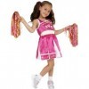 Cheerleader Costume, Child, Pink, with Dress & Pom Poms, M 