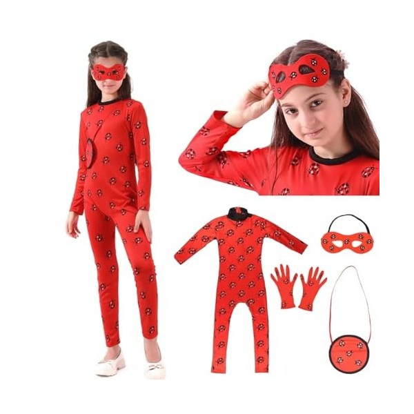 ZUCOS Costume dHalloween pour enfant - Costume de coccinelle - Pour anniversaire, carnaval, Noël, cosplay - Pour garçons et 