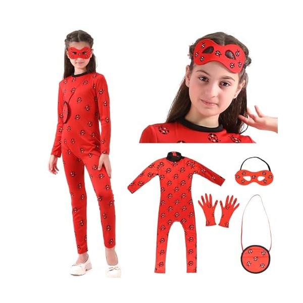 ZUCOS Costume dHalloween pour enfant - Costume de coccinelle - Pour anniversaire, carnaval, Noël, cosplay - Pour garçons et 