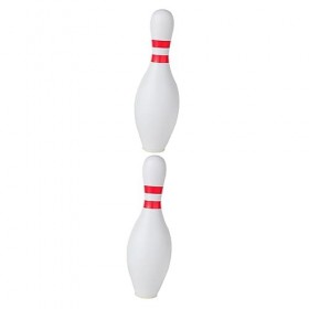 Toyvian 2 Pièces Décor De Comptoir Jouets en Bois Boule De Bowling en Plastique Quilles De Bowling Tirelire Jeu De Bowling Ti