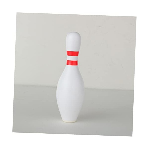 Toyvian 2 Pièces Décor De Comptoir Jouets en Bois Boule De Bowling en Plastique Quilles De Bowling Tirelire Jeu De Bowling Ti