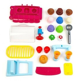 Toyvian Chariot Maquillage Kit Crème Glacée Jouet Wagon Poussette pour Enfants Jeu De Rôle Gâteau Chariot Anniversaire Chario