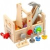 Caisse a Outil Enfant en Bois, 24 Pièces Établi Enfant, DIY Boite a Outils Enfant, Jouets Montessori enfants, Puzzle Jouet en